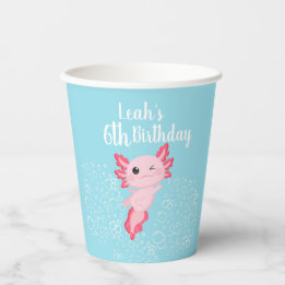 Pink und blau Axolotl Geburtstagsparty Papier Bech Pappbecher