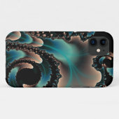 Pink und Blau Fraktal Case-Mate iPhone Hülle (Rückseite (Horizontal))