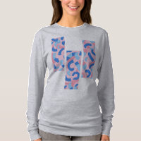 Pink und Blau geteilte Doodle-Muster