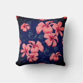 Pink und blau Illustriertes Blumenmuster Muster Ki Kissen