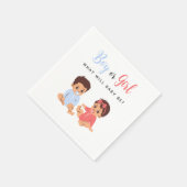 Pink und Blau Junge oder Mädchen Baby Geschlecht E Serviette (Ecke)