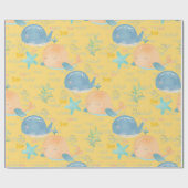 Pink und blau Schlafwal Babydusche Geschenkpapier (Flach)