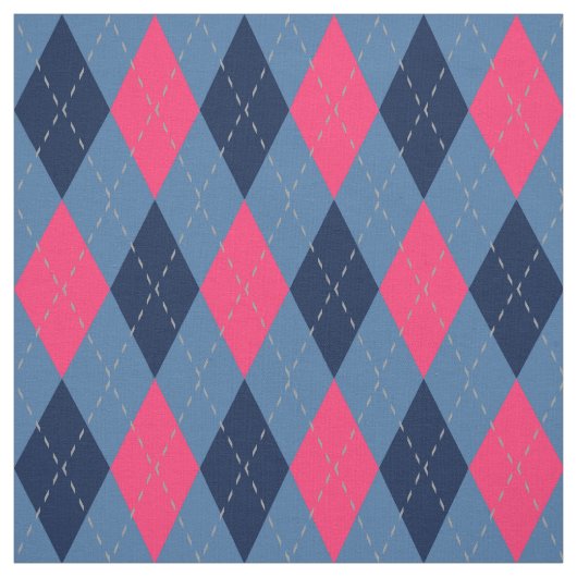 Pink und Blauer Raute Stoff (Muster)