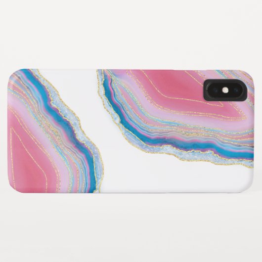 Pink und Blue Agate Stone Muster Case-Mate iPhone Hülle (Rückseite (Horizontal))