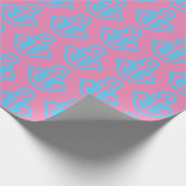 Pink und Blue Anchor Wrapping Paper Geschenkpapier (Ecke)