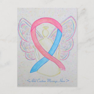 Pink und Blue Awareness Ribbon Angel Postcard Postkarte