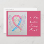 Pink und Blue Awareness Ribbon Angel Postcard Postkarte (Vorne/Hinten)