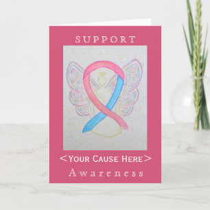 Pink und Blue Awareness Ribbon individuelle Karte