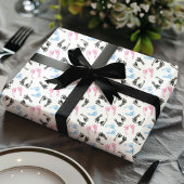 Pink und Blue Baby Feet Footprints Baby Dusche Geschenkpapier