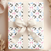 Pink und Blue Baby Feet Footprints Baby Dusche Geschenkpapier