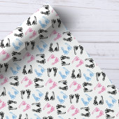Pink und Blue Baby Feet Footprints Baby Dusche Geschenkpapier