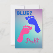 Pink und Blue Baby Footprints Einladung (Vorderseite)