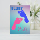 Pink und Blue Baby Footprints Einladung (Stehend Vorderseite)