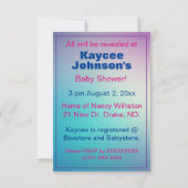 Pink und Blue Baby Footprints Einladung (Rückseite)