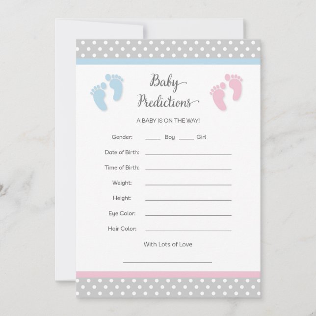 Pink und Blue Baby Predication Card (Vorderseite)