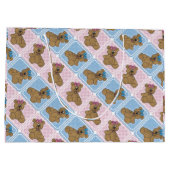 Pink und Blue Baby Teddy Bears Große Geschenktüte (Rückseite)