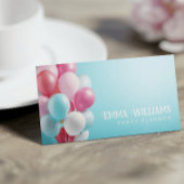 Pink und Blue Ballons Party Planer Business Card Visitenkarte