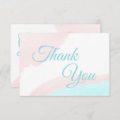 Pink und Blue Balloons Junge oder Girl Gender Reve Dankeskarte (Vorne/Hinten)