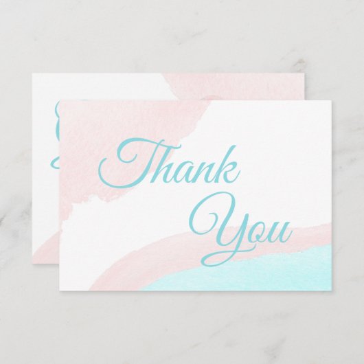 Pink und Blue Balloons Junge oder Girl Gender Reve Dankeskarte (Vorne/Hinten)