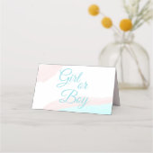 Pink und Blue Balloons Junge oder Girl Gender Reve Platzkarte (Rückseite)