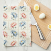 Pink und Blue Blume Geschirrtuch (Viertel Falte)