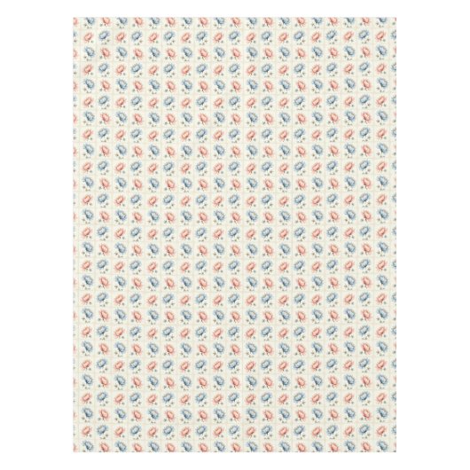 Pink und Blue Blume Tischdecke (Vorderseite)