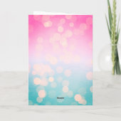 Pink und Blue Bokeh 30. Geburtstag Karte (Rückseite)