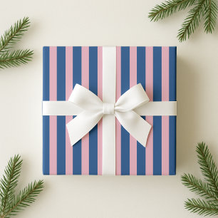 Pink und Blue Bold Strip Wrapping Paper Geschenkpapier