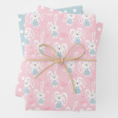 Pink und Blue Bunny Bunny Rabbit Wrapping Papier S (Beispiel)