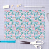 Pink und Blue Christmas Gingerbrett Village Seidenpapier (Handwerk)