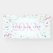 Pink und Blue Confetti Party Banner für neue Jahre (Horizontal)
