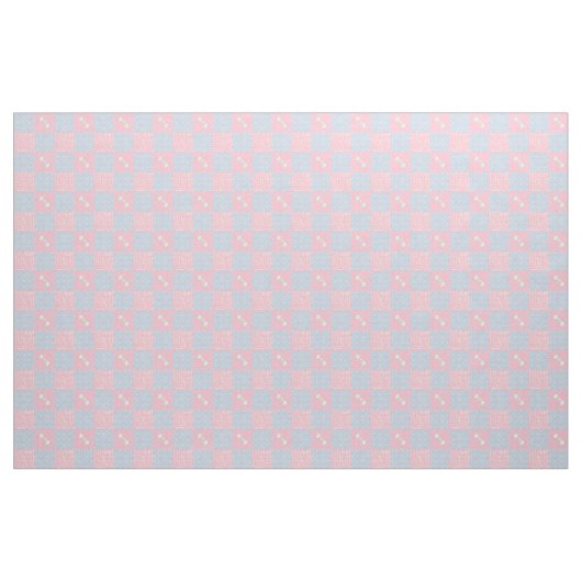 Pink und Blue Damask Patchwork mit Name Stoff (Yard (91,4 cm))