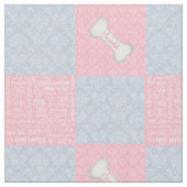 Pink und Blue Damask Patchwork mit Name Stoff (Nahaufnahme)