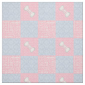 Pink und Blue Damask Patchwork mit Name Stoff (Muster)