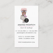 Pink und Blue Denim floral Busine Visitenkarte (Rückseite)