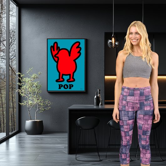 Pink und Blue Denim Patchwork mit benutzerdefinier Capri Leggings