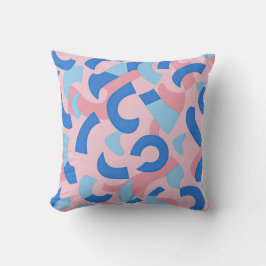Pink und Blue Doodle Muster Kissen