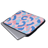 Pink und Blue Doodle Muster Laptopschutzhülle (Vorne Knopf)