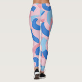 Pink und Blue Doodle Muster Leggings (Rückseite)