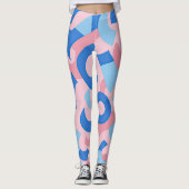 Pink und Blue Doodle Muster Leggings (Vorderseite)