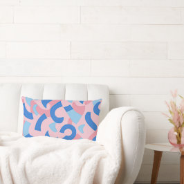 Pink und Blue Doodle Muster Lendenkissen