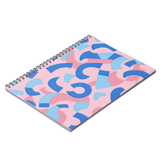 Pink und Blue Doodle Muster Notizblock (Linke Seite)