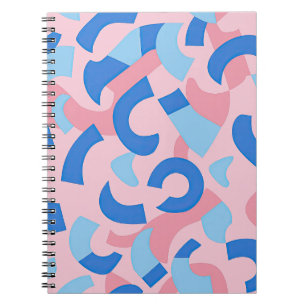 Pink und Blue Doodle Muster Notizblock