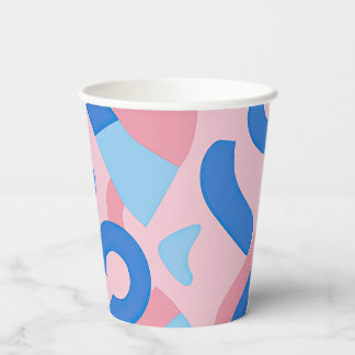 Pink und Blue Doodle Muster Pappbecher