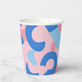 Pink und Blue Doodle Muster Pappbecher (Links)