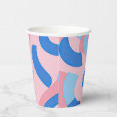 Pink und Blue Doodle Muster Pappbecher (Rechts)