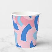 Pink und Blue Doodle Muster Pappbecher (Vorderseite)