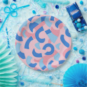 Pink und Blue Doodle Muster Pappteller (Party)