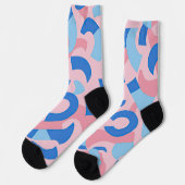 Pink und Blue Doodle Muster Socken (Linkes Detail)