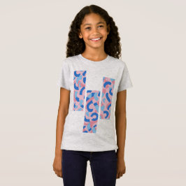 Pink und Blue Doodle Muster T-Shirt